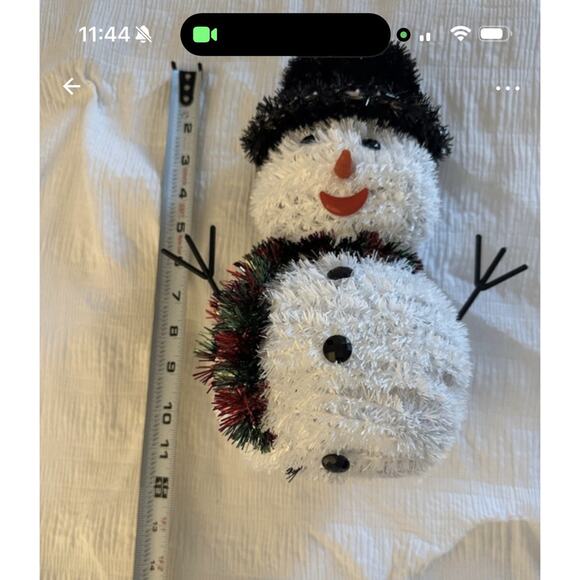 White Tinsel Snowman Home Decor Christmas Holiday Decoration - Picture 3 of 4